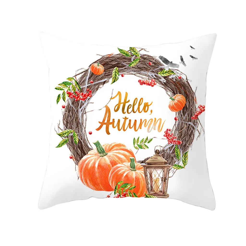 Осень Хэллоуин Подушка с изображением тыквы крышка 45x45 см комната подушка для