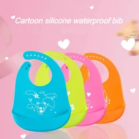 baby eating waterproof bib super soft silicone bib for children anti dirty artifact for childrens saliva pocket cartoon sili