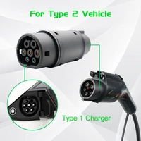 portable electric vehicle charging plug adapter type1 to type2 ev charger adaptor 32a electric vehicle car ev charger connector
