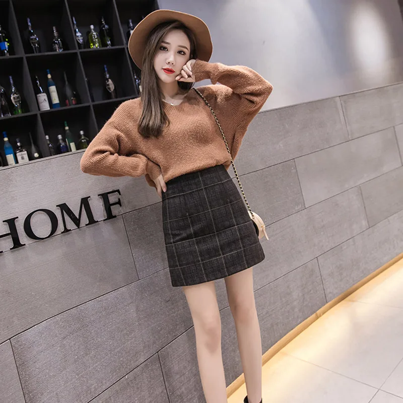 Юбки faldas saias jupe mujer женские femme осень зима moda 2019 уличная накидка клетчатые шорты