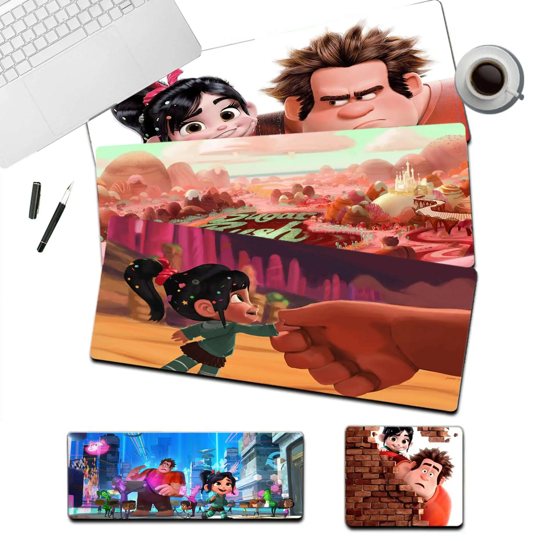 

Disney Anime Wreck-It Ralph Sales Large Mouse pad PC Computer mat Size for large Edge Locking Speed Version Game Keyboard Pad