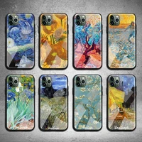 van gogh 3d art phone case tempered glass for iphone 13 12 11 pro mini xr xs max 8 x 7 6s 6 plus se 2020 cover