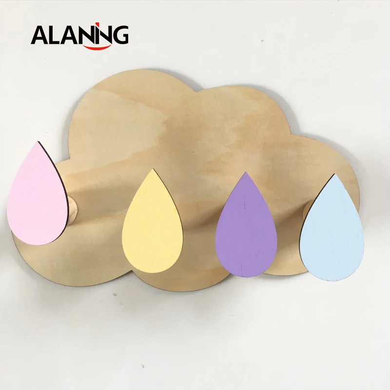 4 крючки станок и творческий минимализм дома с изображением облака капель дождя