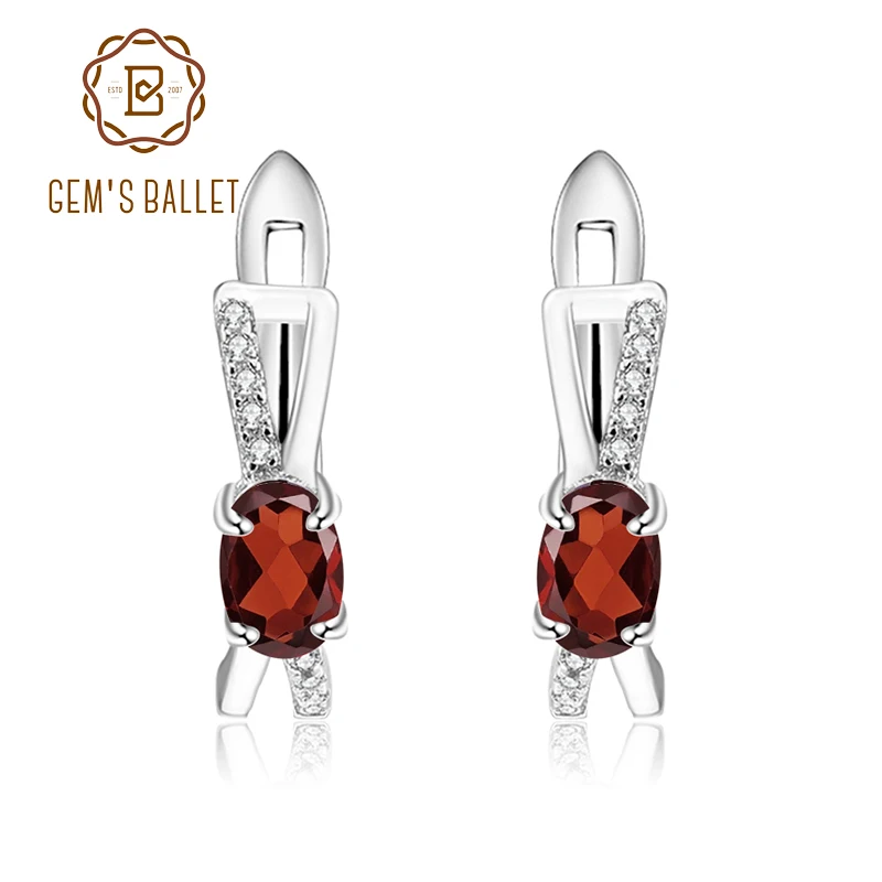 Женские классические серьги клипсы GEM'S BALLET Серебряные Серьги с драгоценными