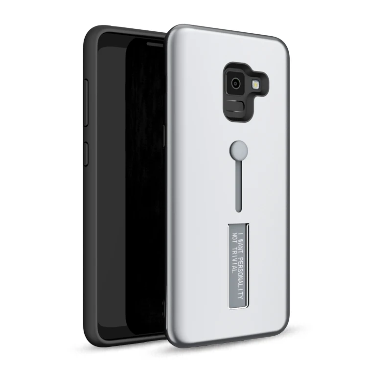 UPaitou Shockproof Case for Samsung Galaxy A9 A8 A7 A6 Plus A5 2018 Metal Ring Stand Rubber Back Cover A530 A730 A750 |