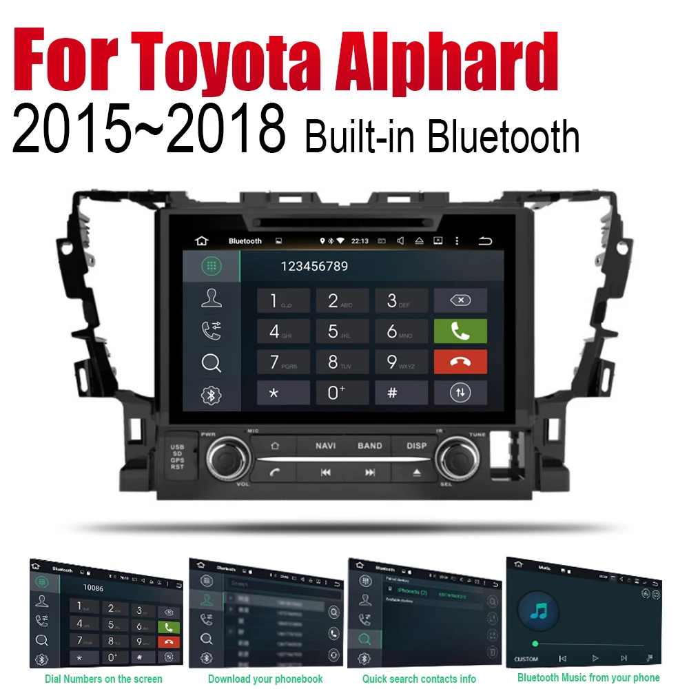 Автомагнитола 2 Din на Android DVD проигрыватель для Toyota Alphard 2015 2016 2017 2018 автомобильный