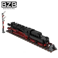 bzb moc 25554 city train track steam locomotive creative building block model home decoration kids puzzle game diy toy best gift