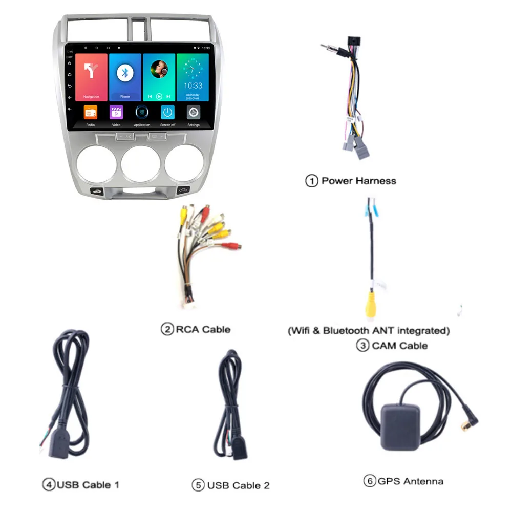 

2 DIN Car Multimedia Player For Honda CITY 2008-2014 Android 8.1 Autoradio GPS Navigation Radio Cassette Recorde