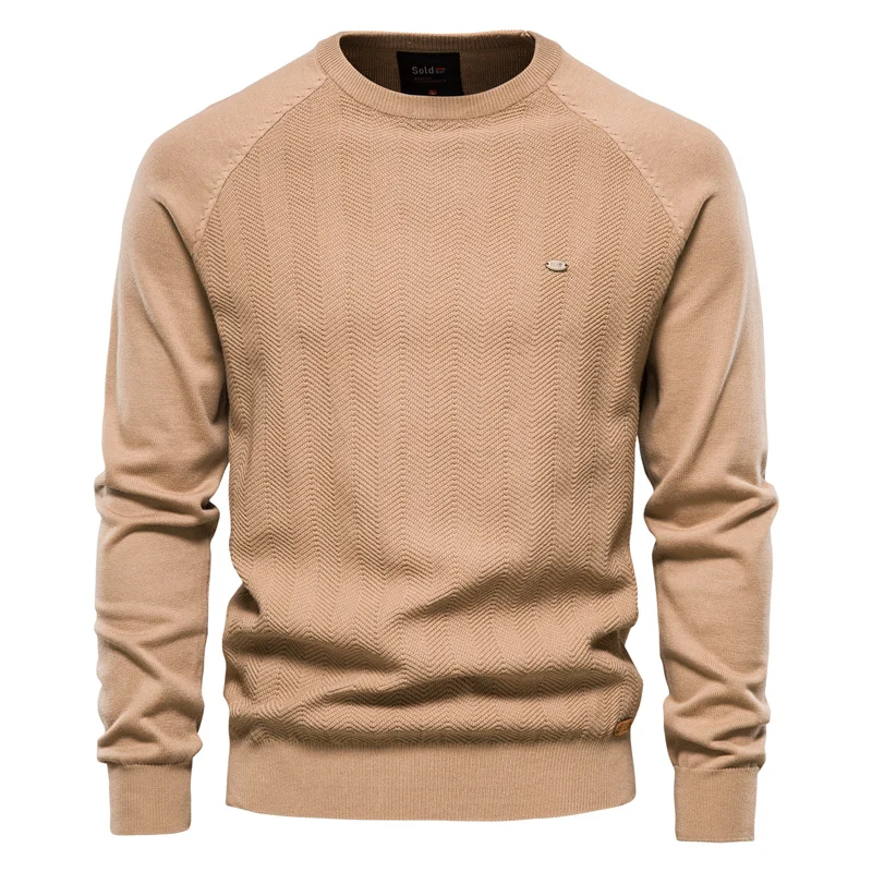 

AIOPESON Cotton Drop Sleeve Sweater Men Casual Solid Color Basic Pullovers Knitted Sweaters Male New Winter Quality Mens Sweater