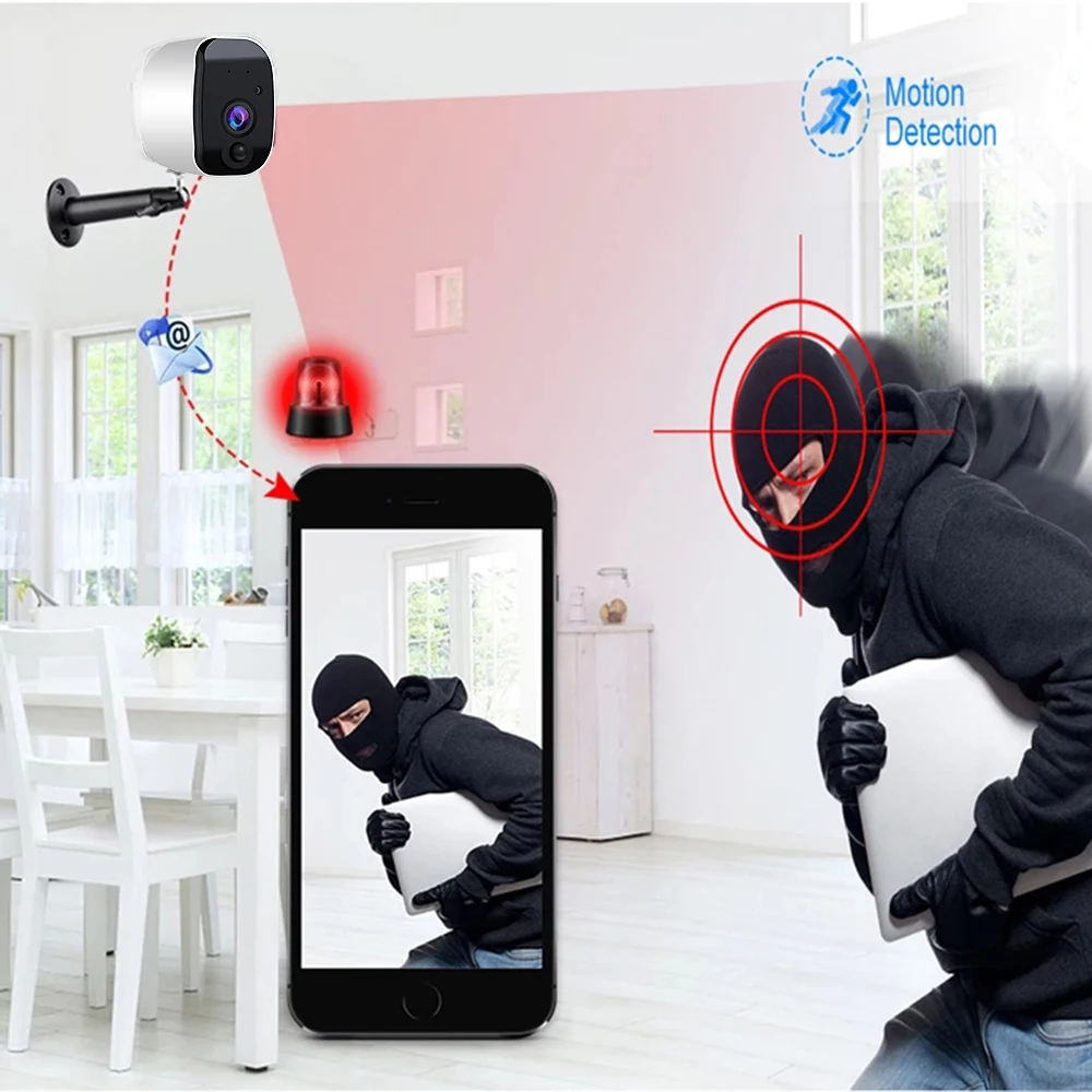 Ip камера для улицы и помещения 1080P HD беспроводная wifi перезаряжаемая на батарейках