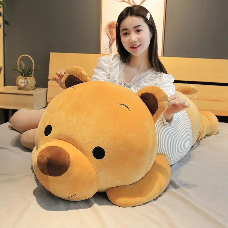 

Hot New Soft Cute Cartoon Lying Plush Stuffed Bear Big Toys Teddy Doll Lovely Animal Children Birthday Gift Bear Plush Pillow