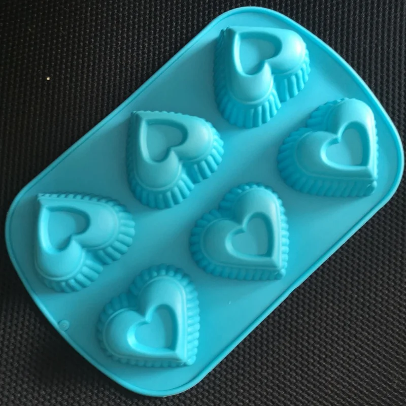 Goldbaking 6 Полость форма в виде сердца для мыла силиконовая шоколадная DIY лоток с