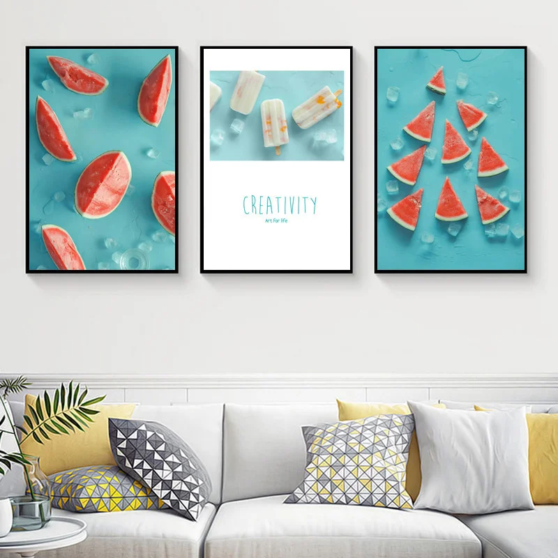 Растения цветы розы фрукты арбуз мороженое пейзаж фотография холст живопись