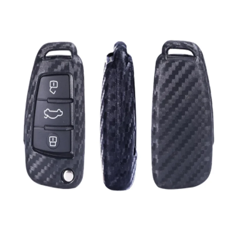 

carbon fiber pattern car key case cover For Audi C6 A7 A8 R8 A1 A3 A4 A5 Q7 A6 C5 Allroad B9 Q5 Q7 TT TTS 4M 8S S4 S5 A4L new