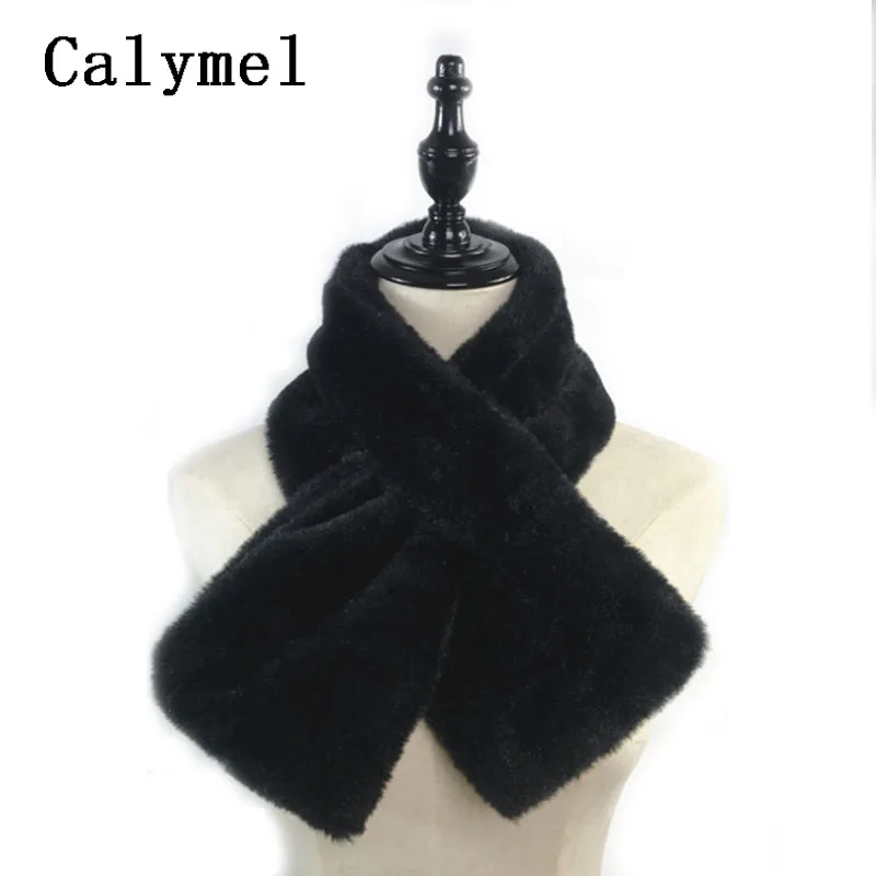 Длинные шали Calymel женский зимний плотный плюшевый шарф из искусственного