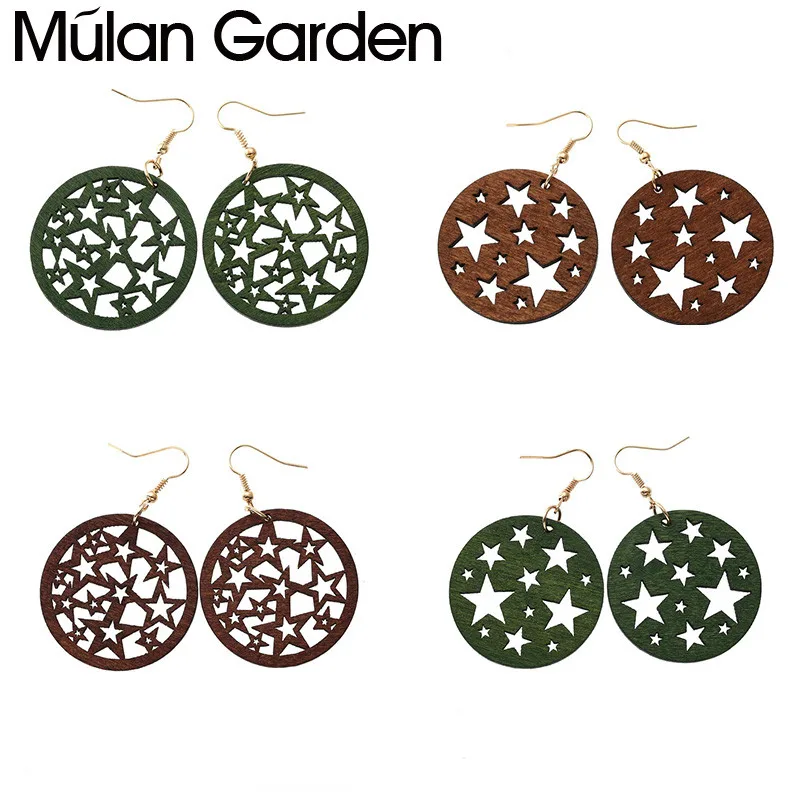 M & G круглые серьги со звездами и стрелами для женщин девушек подвески в