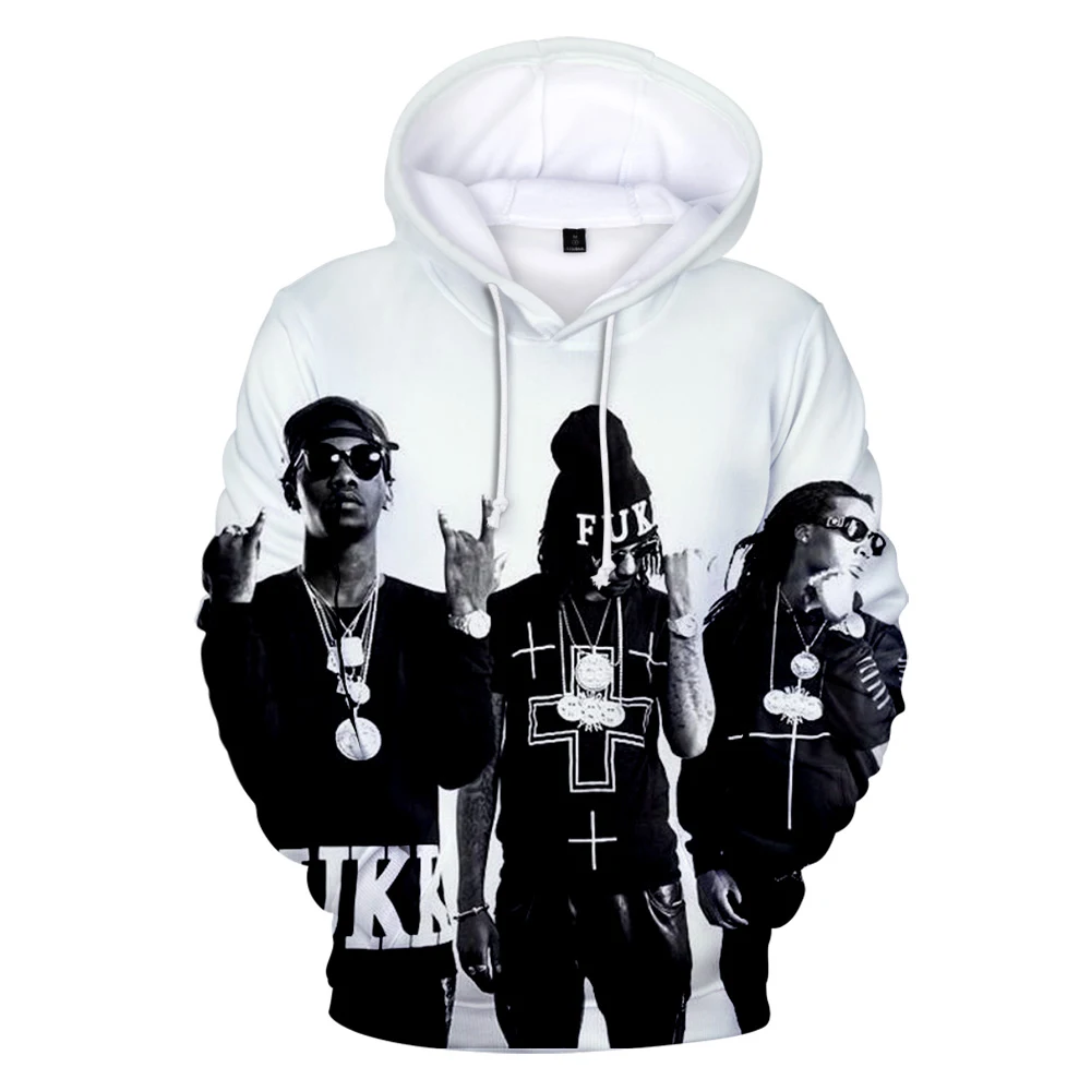 

2020 Most popular Migos Rapper Character Hoodies Sweatshirts 3D Printing Hip Hop Pattern Men/Women Fashion Sweatshirts Hoodies