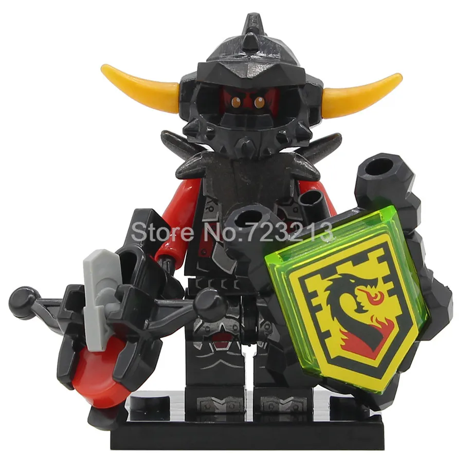 H Одна совместимых Nexoed Knights замок фигурка воинов мультфильм строительные блоки наборы модели Кирпичи игрушки для детей - Цвет: H