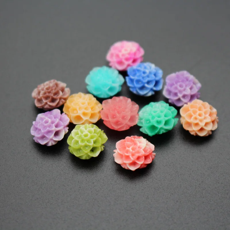 

(20 pieces/lot) 10mm Double Colored Chrysanthemum flower Artificial coral Beads Multi-color for Jewelry making DIY accessoires