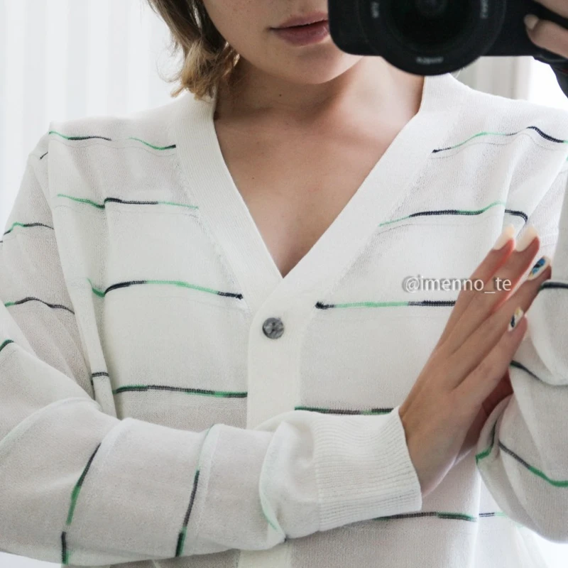 Женский трикотажный кардиган GIGOGOU черный/серый/розовый Повседневный с длинным