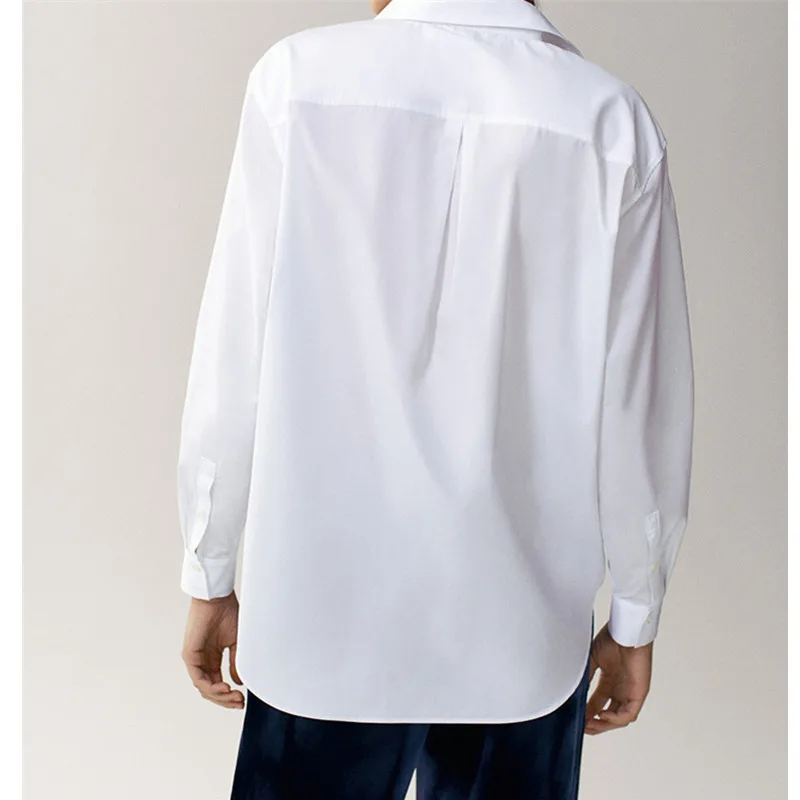 

2021 England Style Office Lady Simple Fashion Solid White Blouse Women Blusas Mujer De Moda Shirt Women Tops