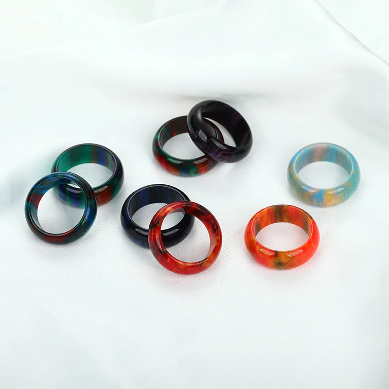 

Daihe Fashion Colorful High Quality Resin Ring Women Happy Beach Holiday Rings Couple Party Gift Fashion Jewelry Wholesale 2021