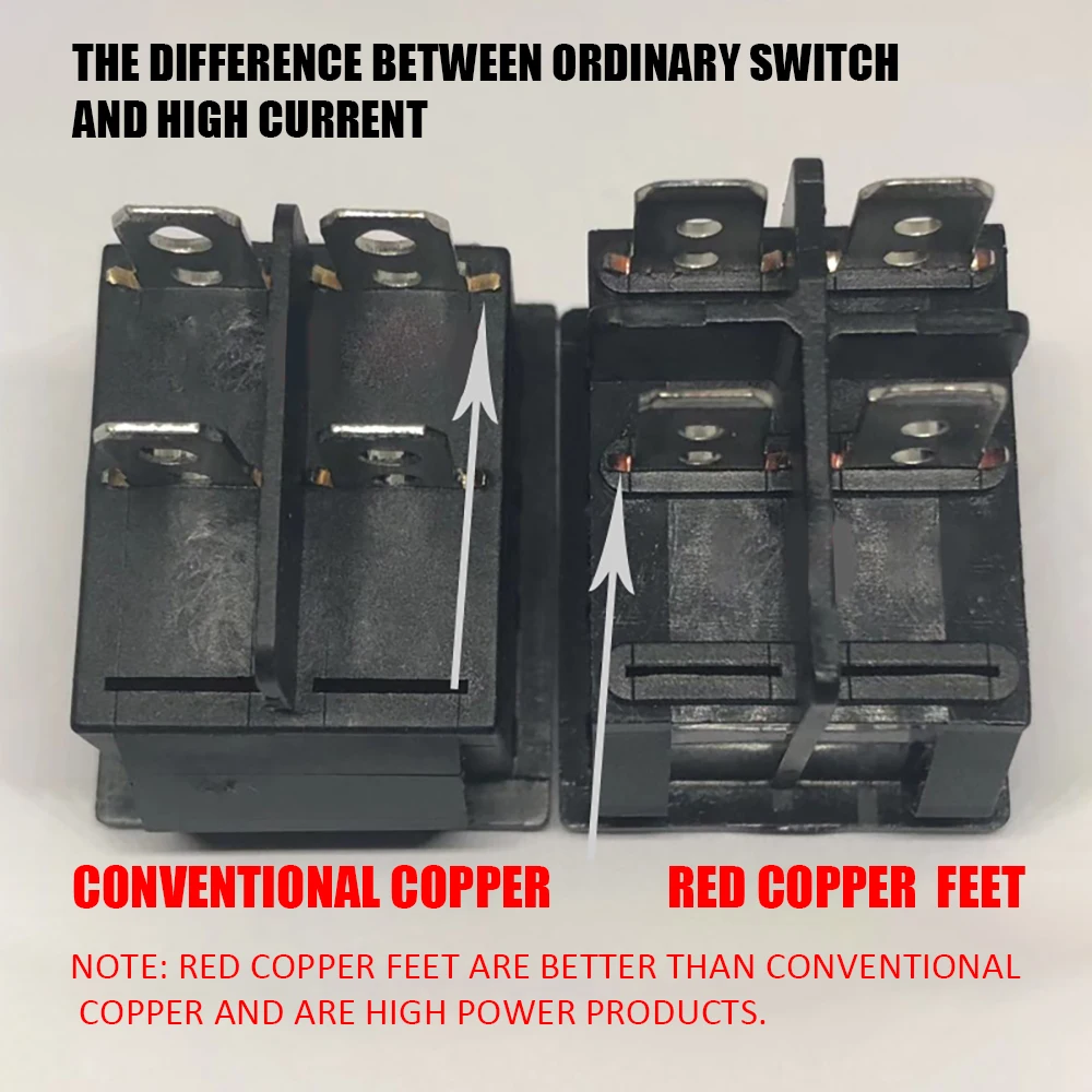 30A 250V 4 6 Pin ON-OFF кулисный переключатель для лодки контакты из стерлингового серебра KCD4 выключатель питания со светодиодным индикатором светильник 30A/250V 25*31MM