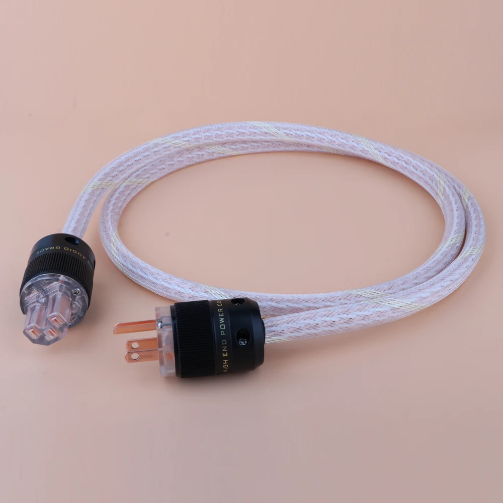 

HIFI 12TC Power Cable High Quality 6N OCC Hifi Power Cord with US Plug for Amplifier DVD Mulitimedia