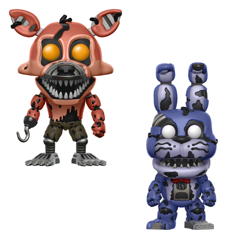 2PCS 10 шт. Five Nights At Freddy's Toys ПВХ Фигурки FNAF Бонни и Чика Фокси Funtime Фредди фазмедведь кукла кошмар медведь куклы - Цвет: 2PCS