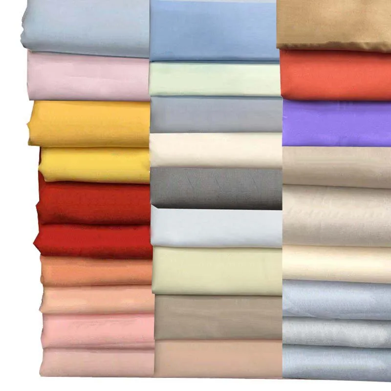 

60s 110*110 Macaron Solid Color 100% Combed Cotton Fabrics Very Thin Soft Fine High Density for DIY Summer Handwork Dress Shirt