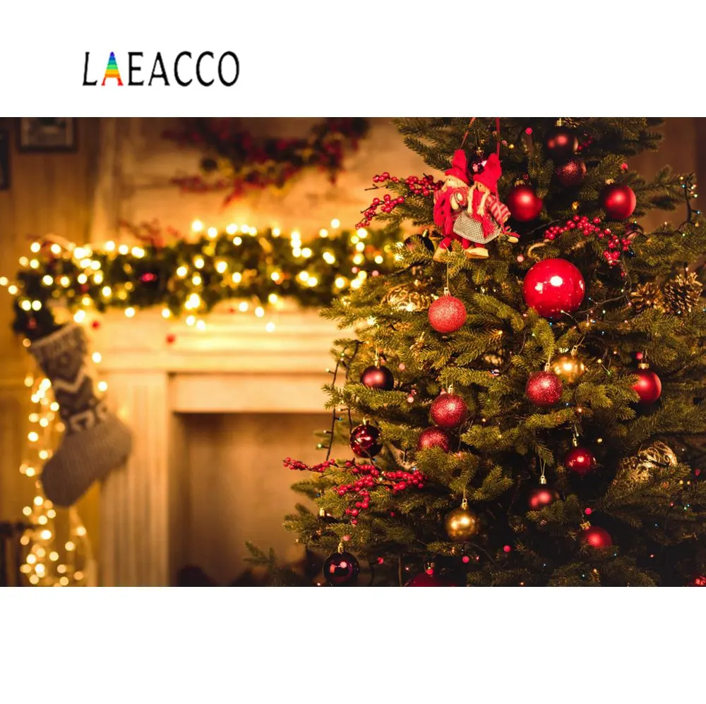 Laeacco мечтательная Рождественская елка Боул камин носок в горошек светильник боке