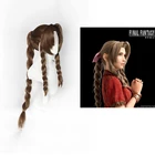 Парик для косплея Последняя фантазия VII, аэрит Гейнсборо, каштановые длинные кудрявые парики для косплея, термостойкие синтетические волосы, парик для женщин