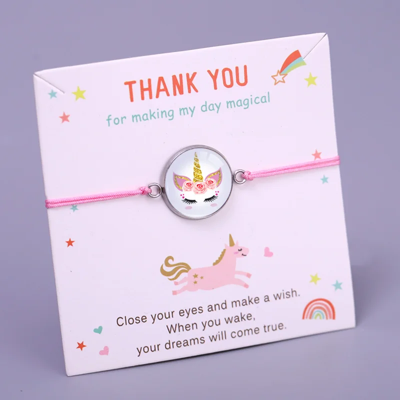 

Регулируемые браслеты с подвесками в виде единорога и русалки для женщин и мальчиков, модные ювелирные изделия, подарок на день рождения и Р...