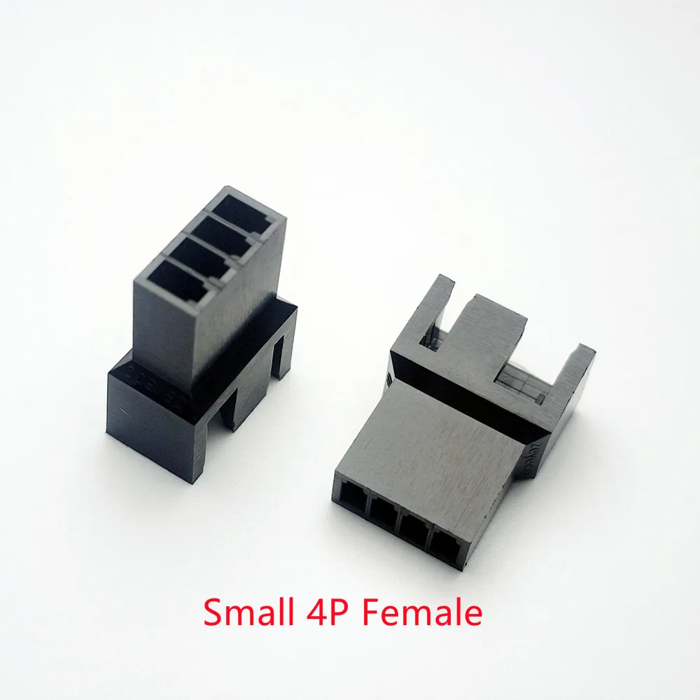 

100PCS/1LOT black small 3+1P 4P female for PC PC computer ATX 2540 fan Power connector plastic shell Housing
