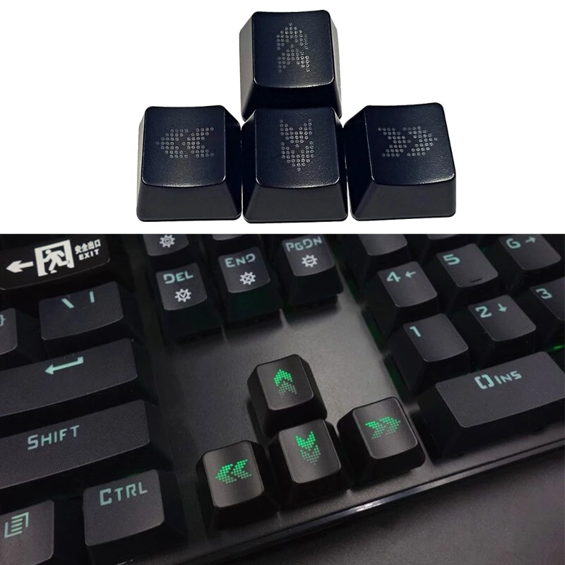 

F19E 4PCS DIY ABS Direction Arrows Keys Keycaps Backlit Mechanical Keyboard Keycap OEM Profile Translucent Key