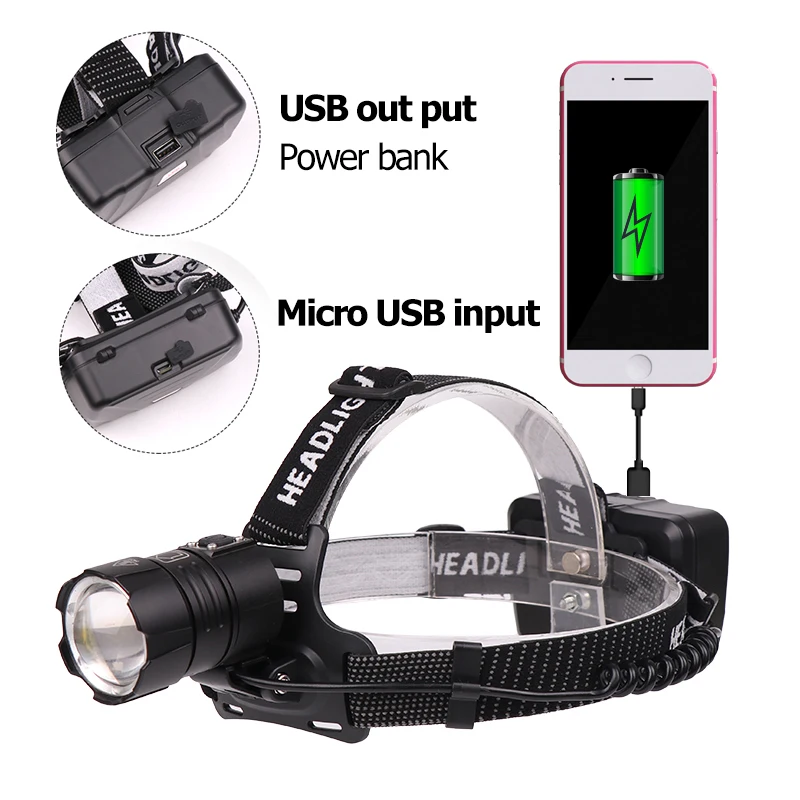 80000LM 7800mAh power bank Новое поступление CREE Xlamp XHP70.2 яркая светодиодная фара Головной фонарь фонарик