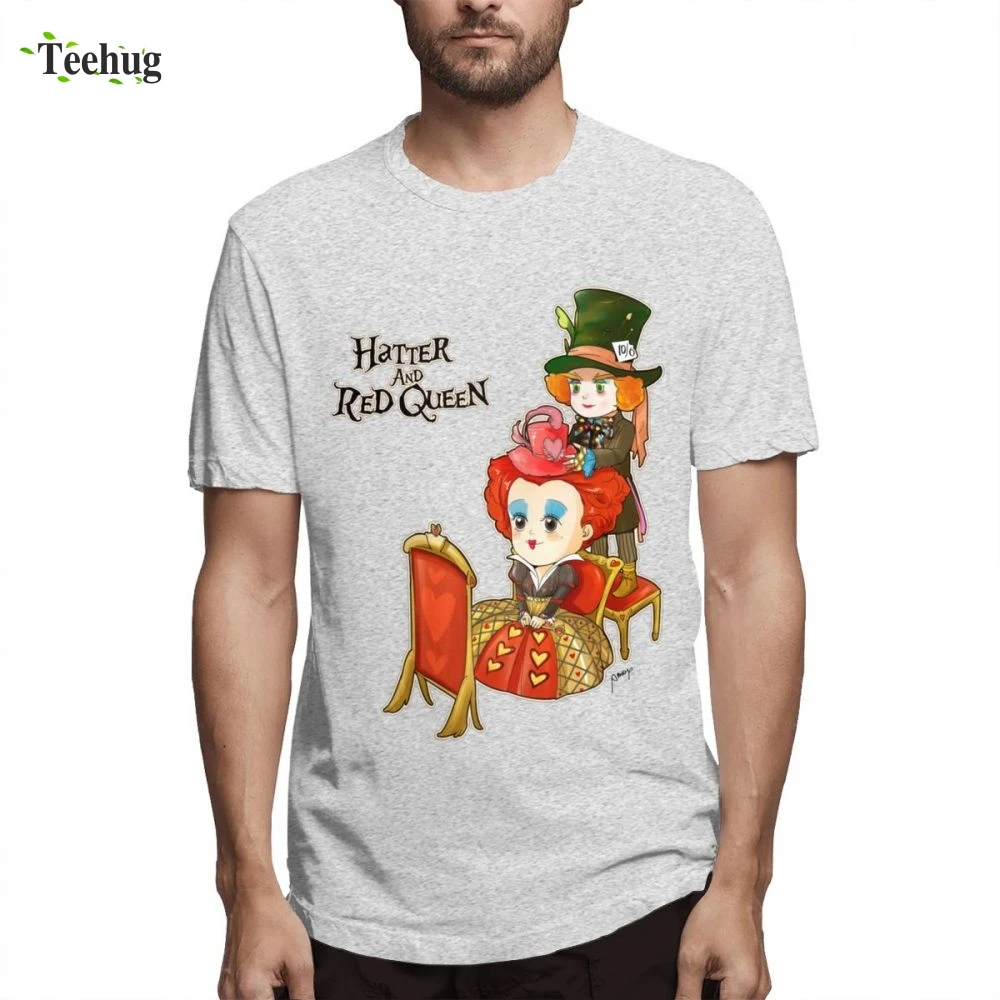 Футболка унисекс с рисунком Hatter And Queen уличная одежда для отдыха Алисы в стране