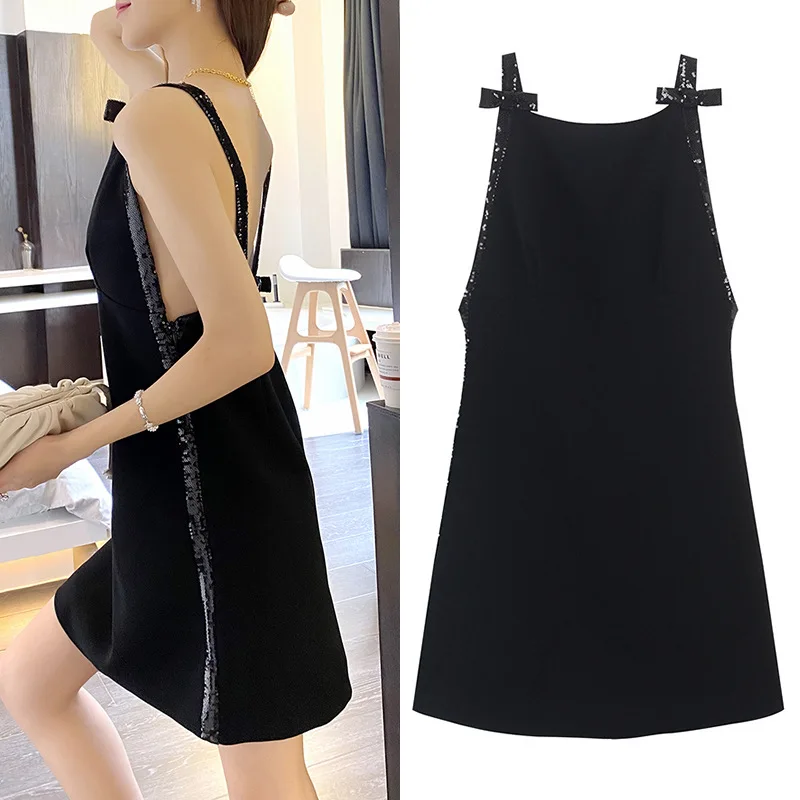 

Обручальное Новое сексуальное летнее платье с открытой спиной и блестками на талии, модное короткое платье джокер, лето 2021