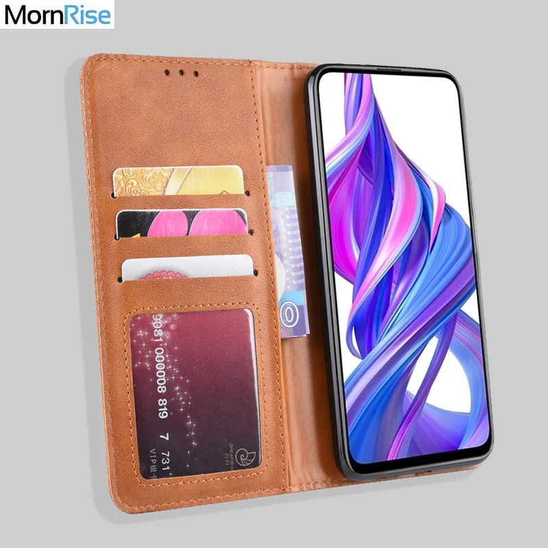 Чехол-книжка для Huawei Honor 9X / Premium 9x lite винтажный Магнитный кожаный чехол-книжка с