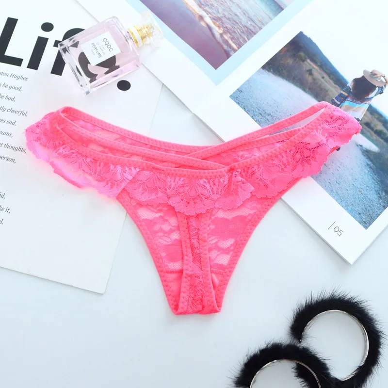 

CP050 10pcs/lot Low Waist Women Panties Sexy Lingerie Thongs Cross Hollow Out Lace G-String Tanga Transparent Underwear