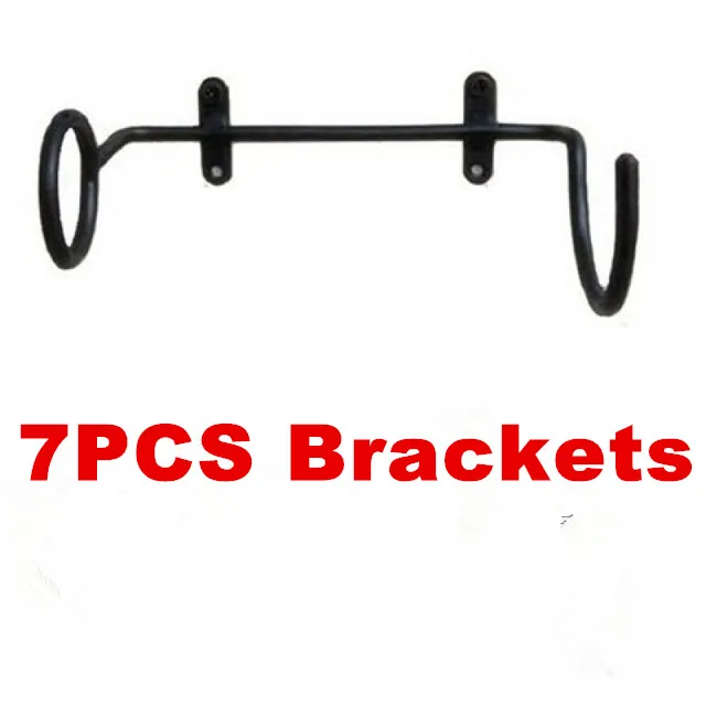 7 PCS Bracket 1-100 шт, горячая распродажа, черный бар, винные бутылки, настенный дисплей, полки кронштейны, мебель, винные бутылки, стойка, кронштейн, поддержка - Цвет: 7 PCS Bracket