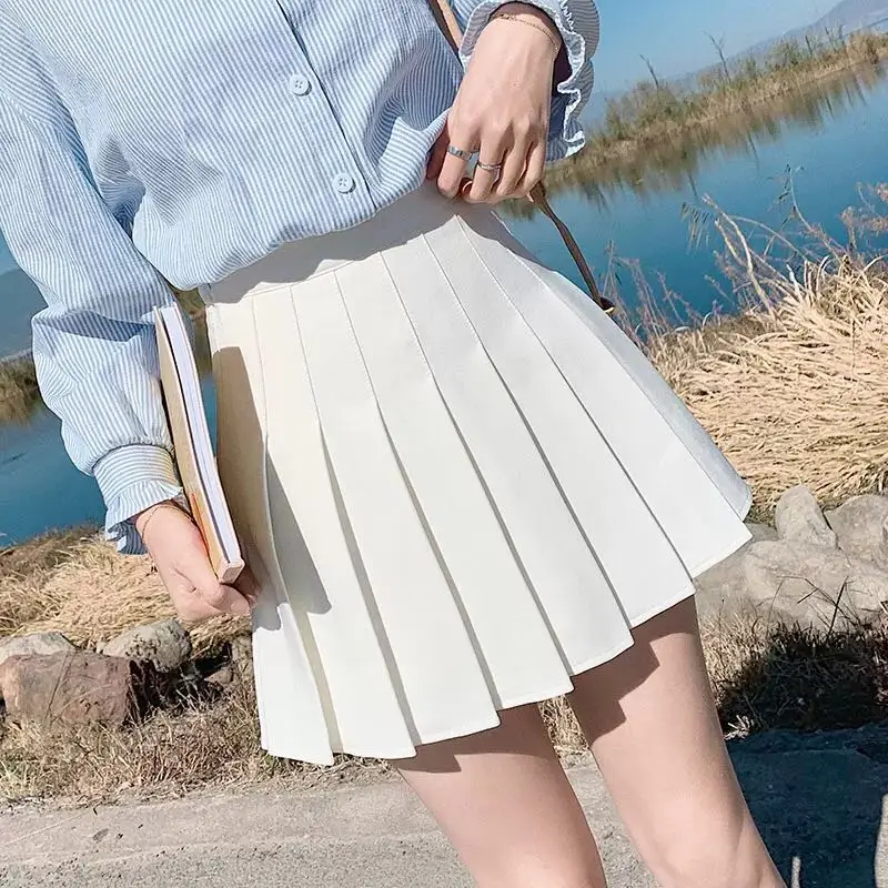 

Women Skirt Fashion High Waist Pleated Skirt Sweet Cute Girls Dance Mini Skirt Cosplay Preppy Uniform School Short Skirts