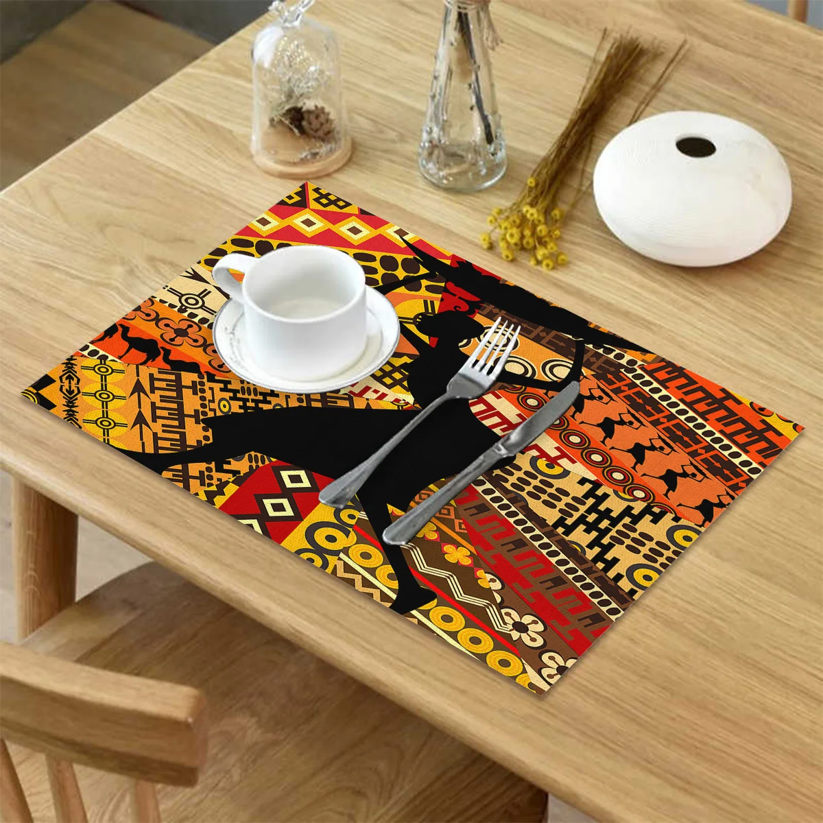 Набор из 4/6 столовых приборов для обеденного стола в Африканском этническом