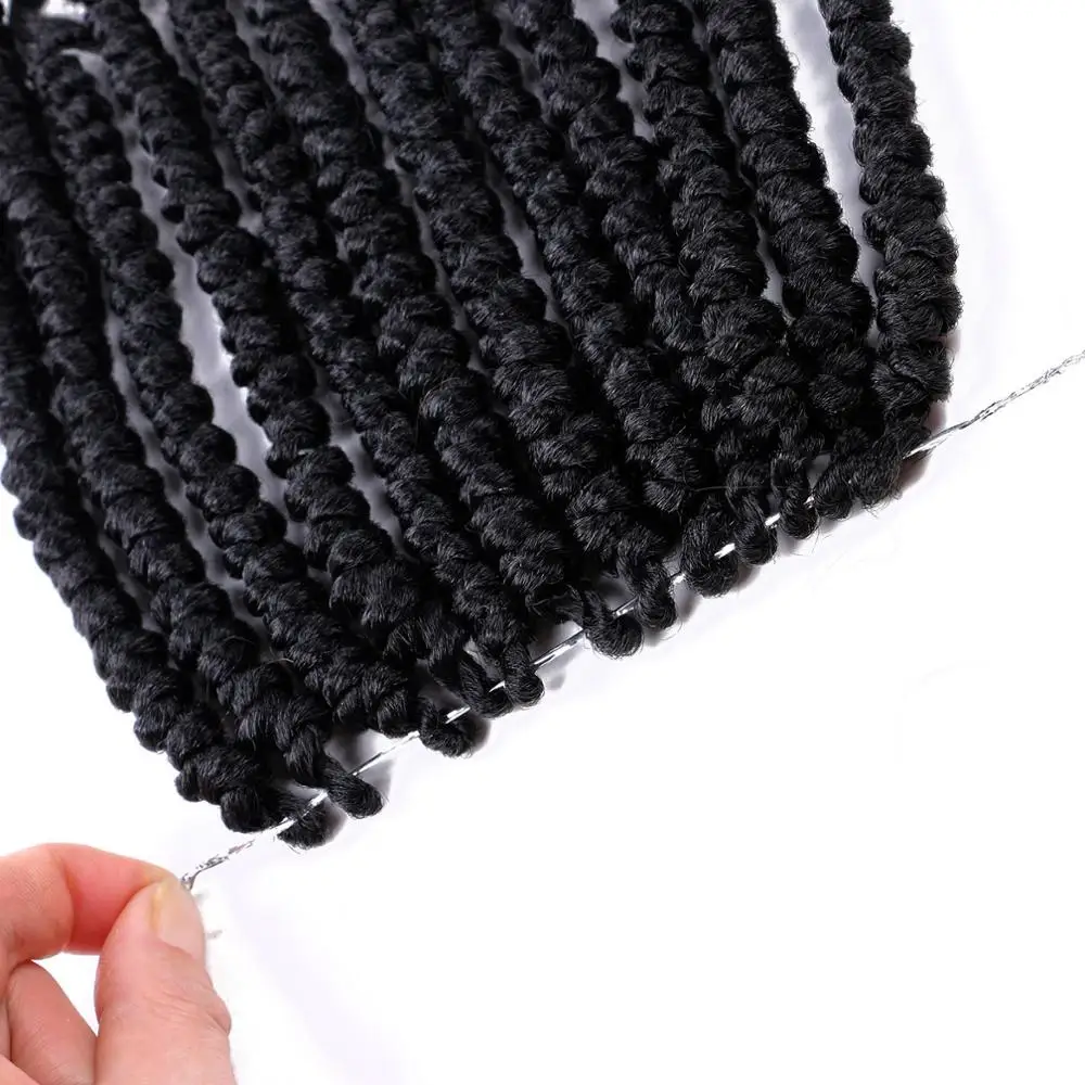 Удлинители волос для вязания крючком волосы синтетические твист плетеные черных