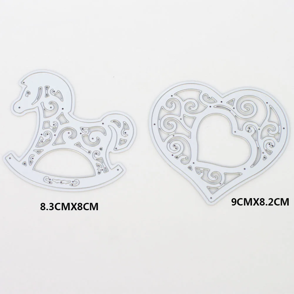 

QITAI 1pcs Trojan Horse And Love Metal Cutting Dies Scrapbooking DIY Paper Card Crafts Creative Decorations Production MD05