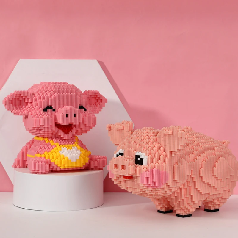 Конструктор японская анимация герои персонажи животных мир панда Жираф свинка