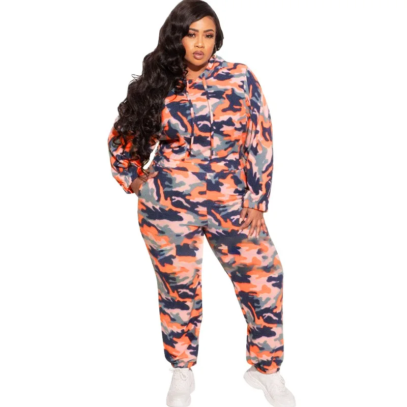 

Pant Suits 2 Piece Set Women Pullover Hooded Tops Outfits Autumn New Fashion Camouflage Street Style Casual Hoodie Tracksuit Set