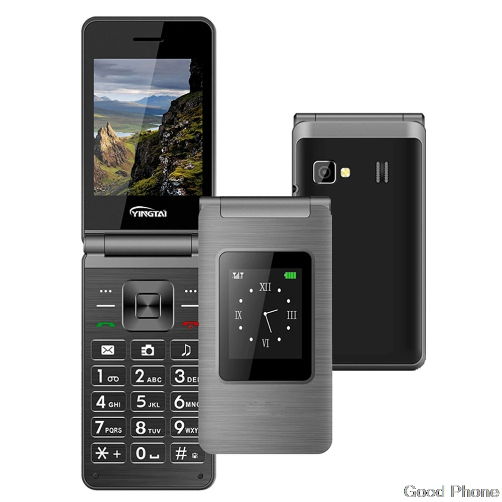 Мобильный телефон YINGTAI T39 GSM с двумя SIM картами большой клавиатурой раскладушка