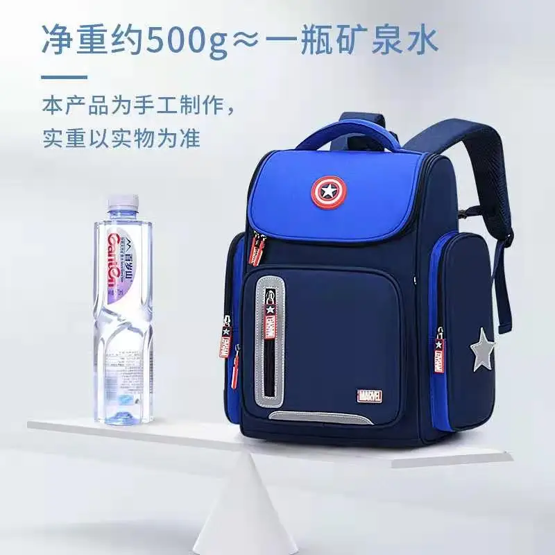 Disney New School Bags For Boy Primary Student Shoulder Backpack Orthopedic Captain America Spider Iron Man Kids Gift Mochilas
