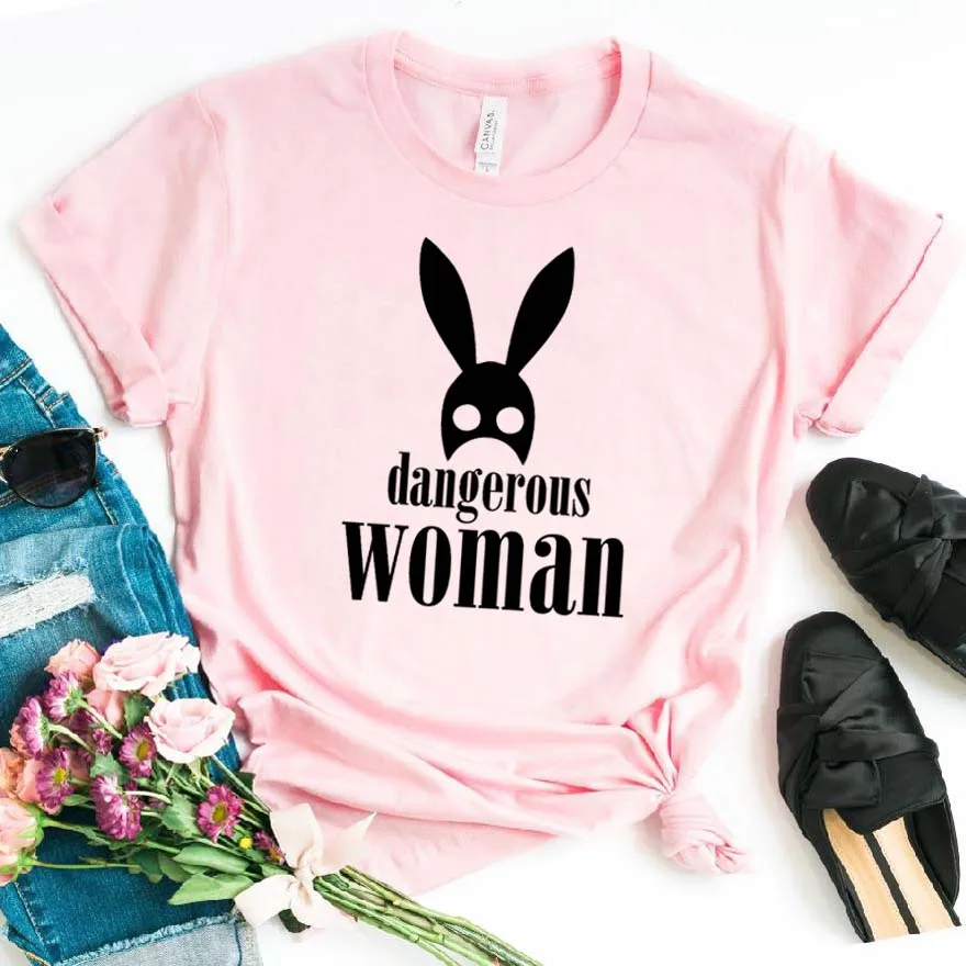 Женская футболка с принтом опасной женщины хлопковая хипстерская забавная